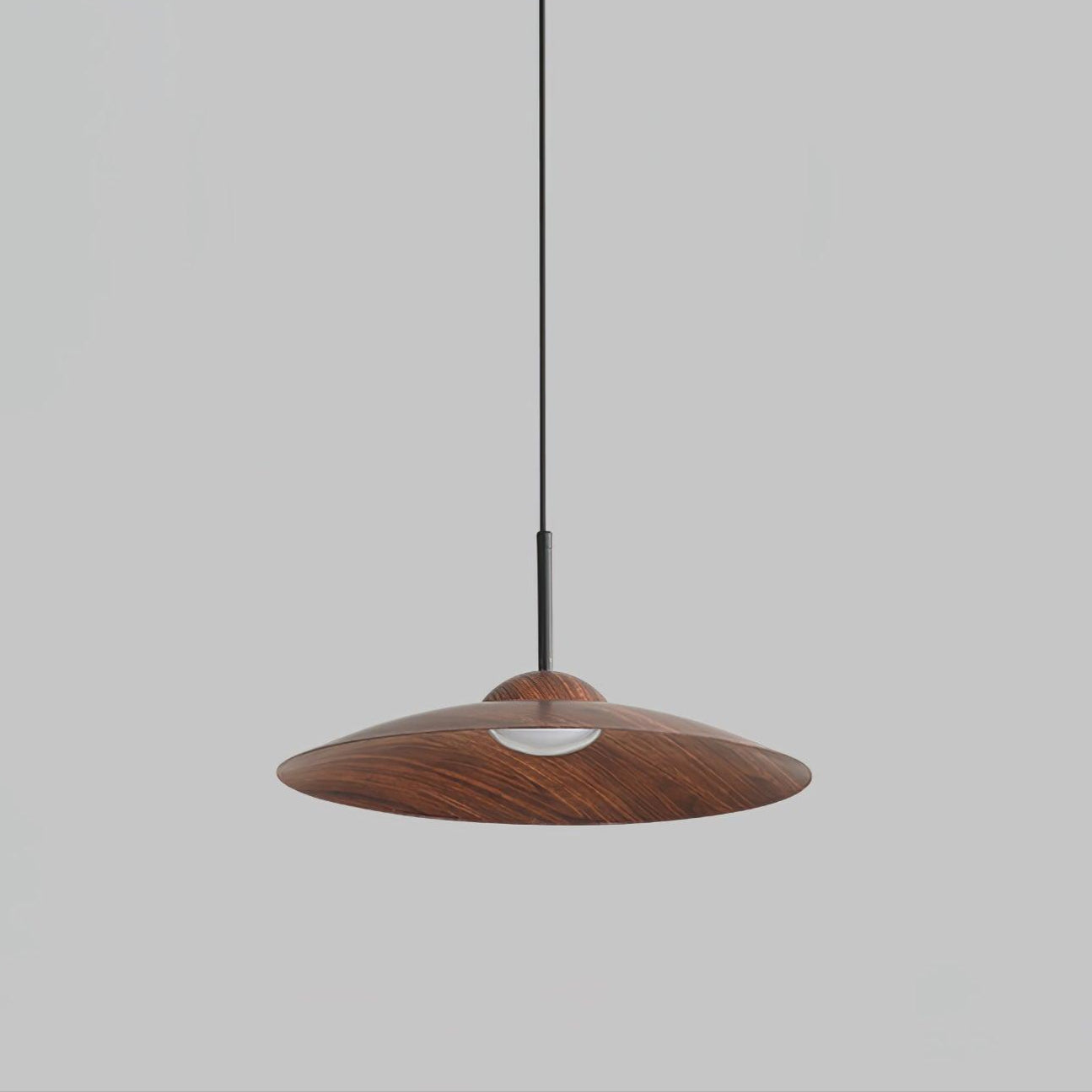 Round Pendant Light | Japandi Wood-Look, Integrated LED