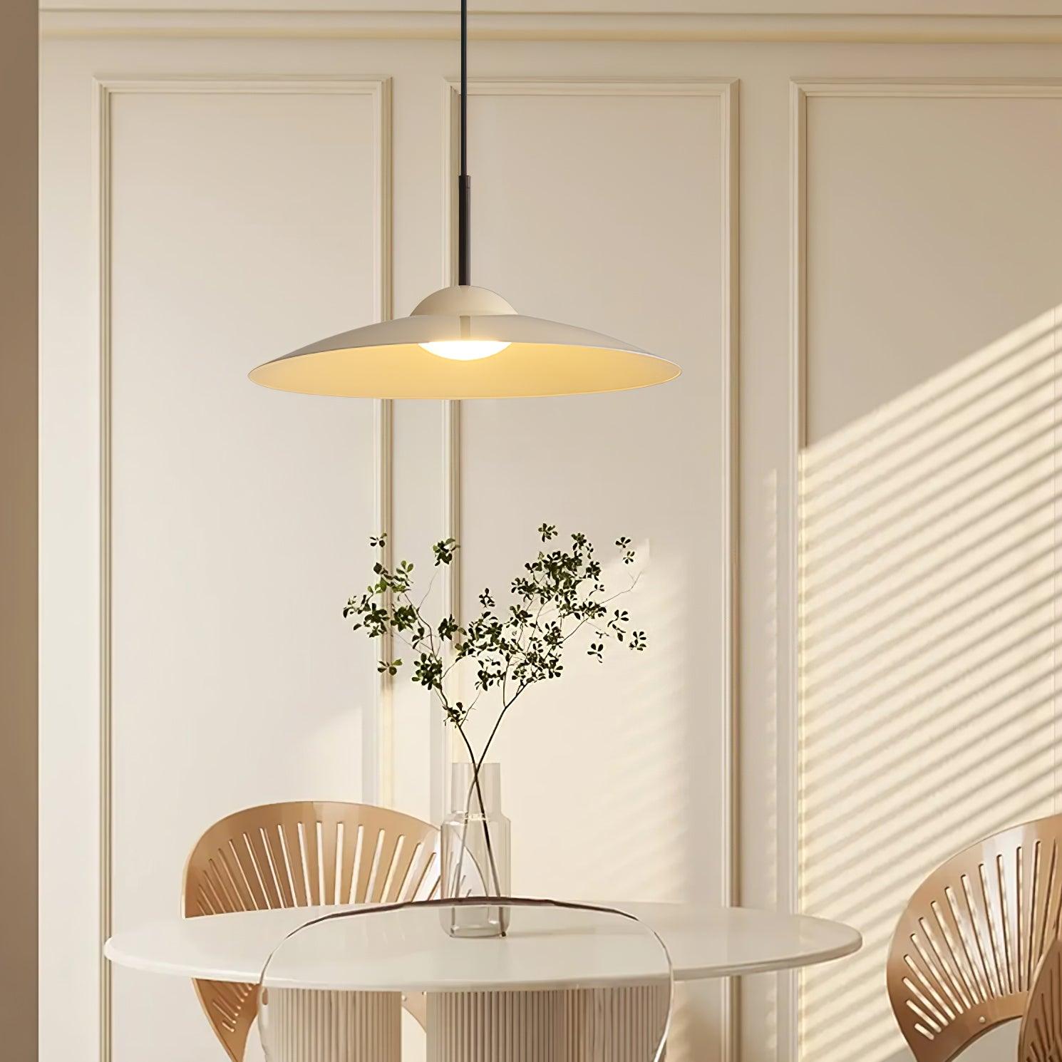 Round Pendant Light | Japandi Wood-Look, Integrated LED