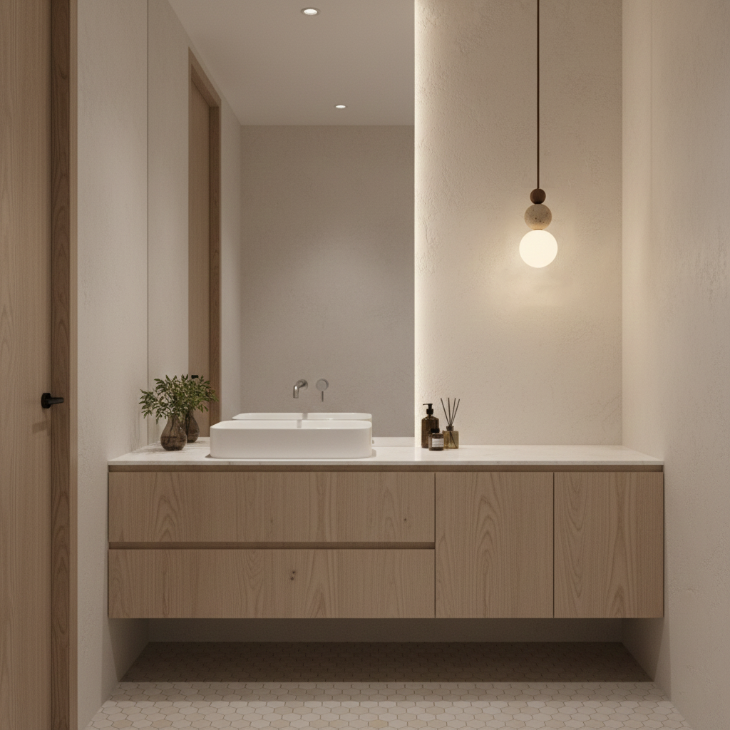 Travertine Pendant Light | Natural Stone, Walnut & Opal Glass