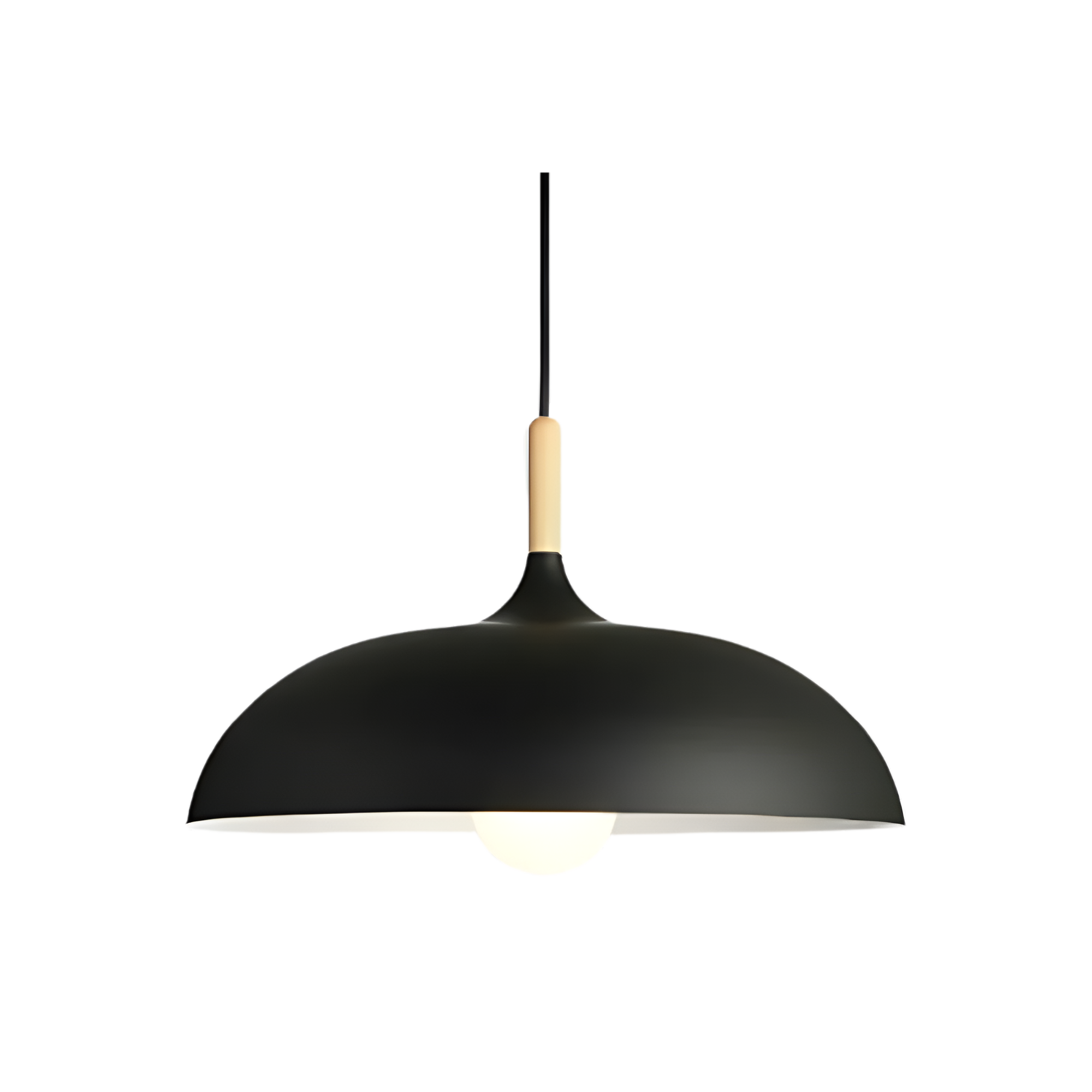 Wood and Iron Pendant Light | Japandi Style, E27, 4 Sizes