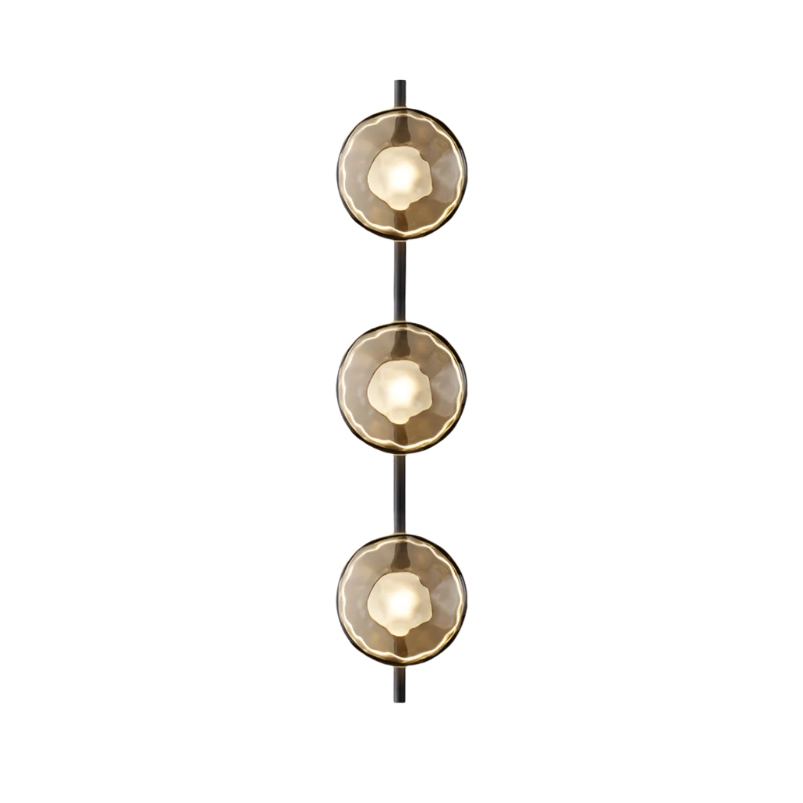 Nordic Round Glass Wall Sconce | Rippled Mouth-Blown Glass
