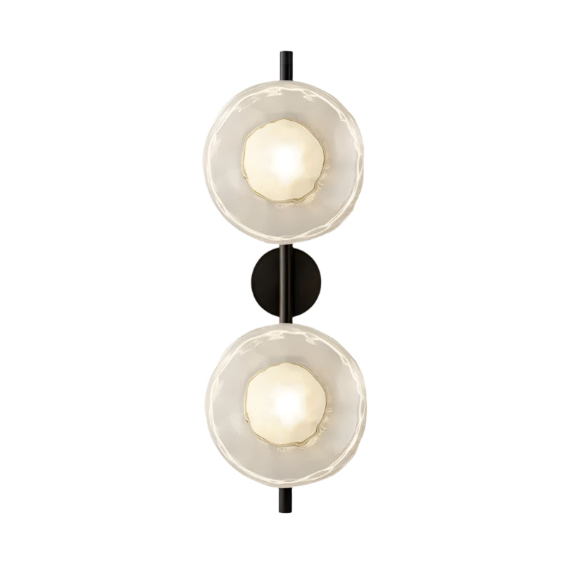 Nordic Round Glass Wall Sconce | Rippled Mouth-Blown Glass