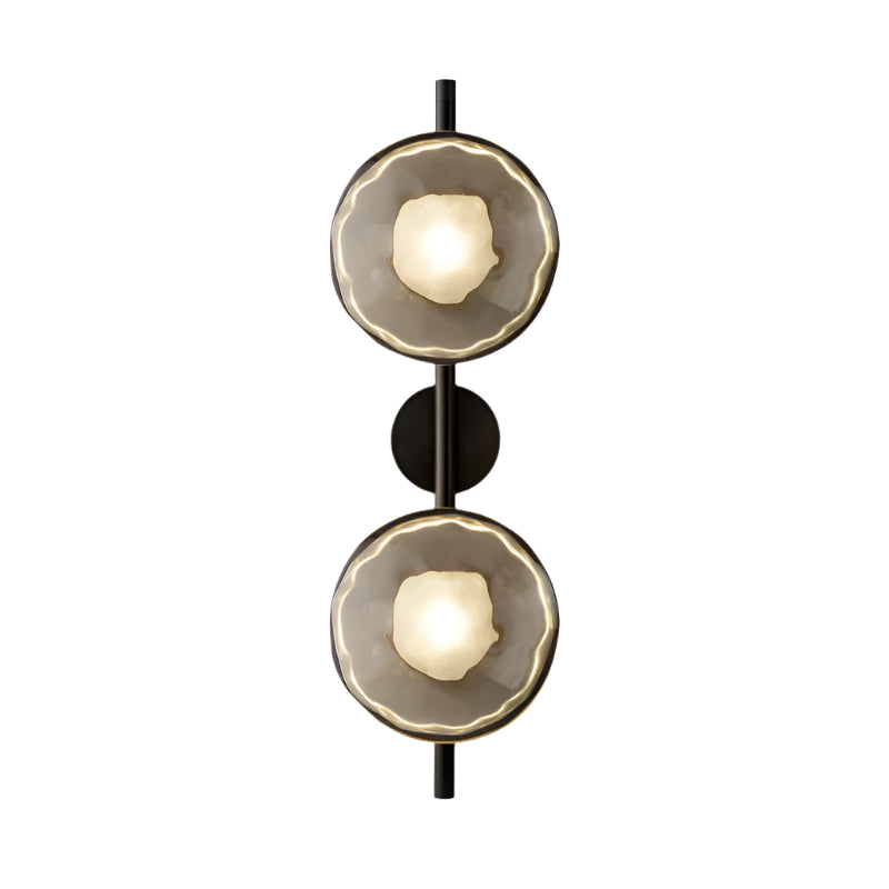 Nordic Round Glass Wall Sconce | Rippled Mouth-Blown Glass