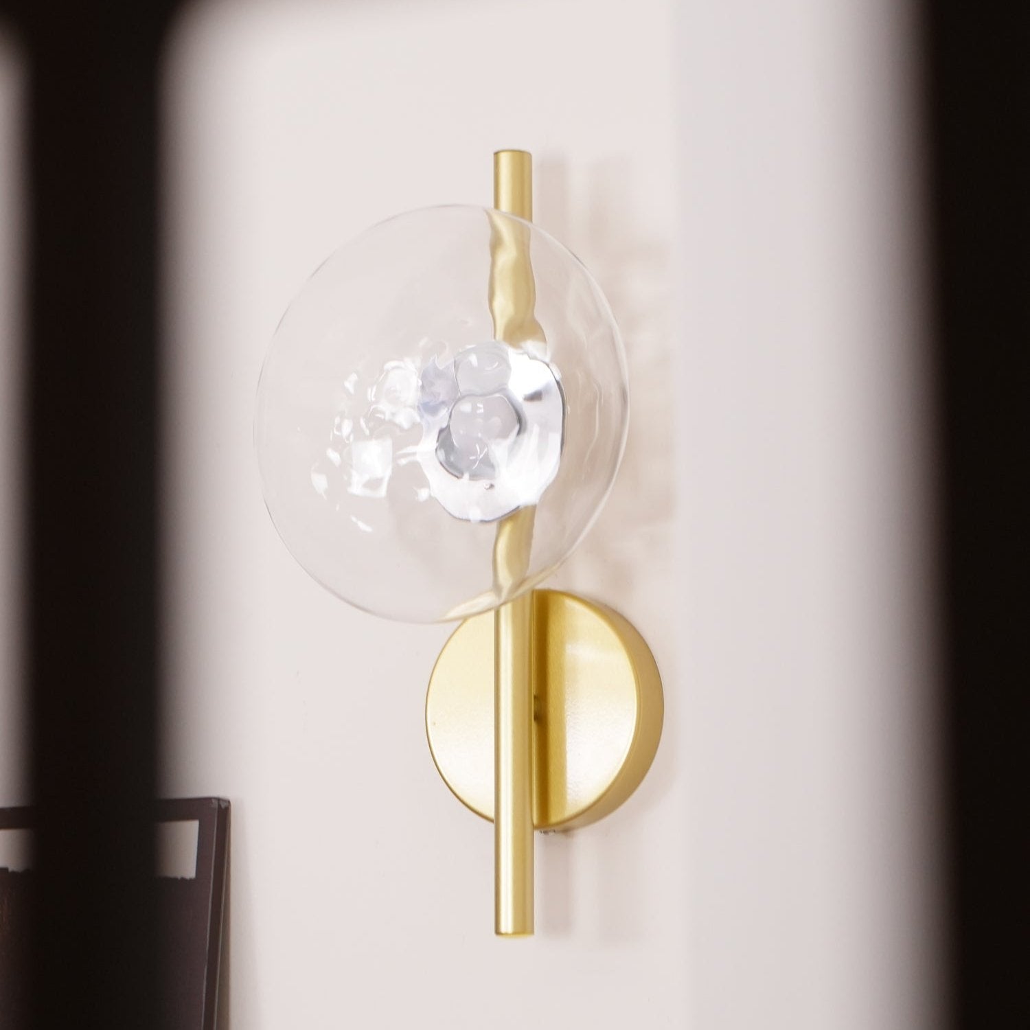 Nordic Round Glass Wall Sconce | Rippled Mouth-Blown Glass