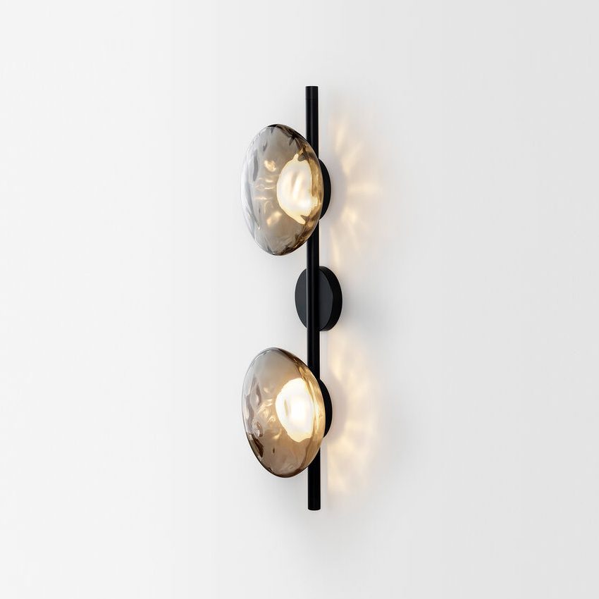 Nordic Round Glass Wall Sconce | Rippled Mouth-Blown Glass