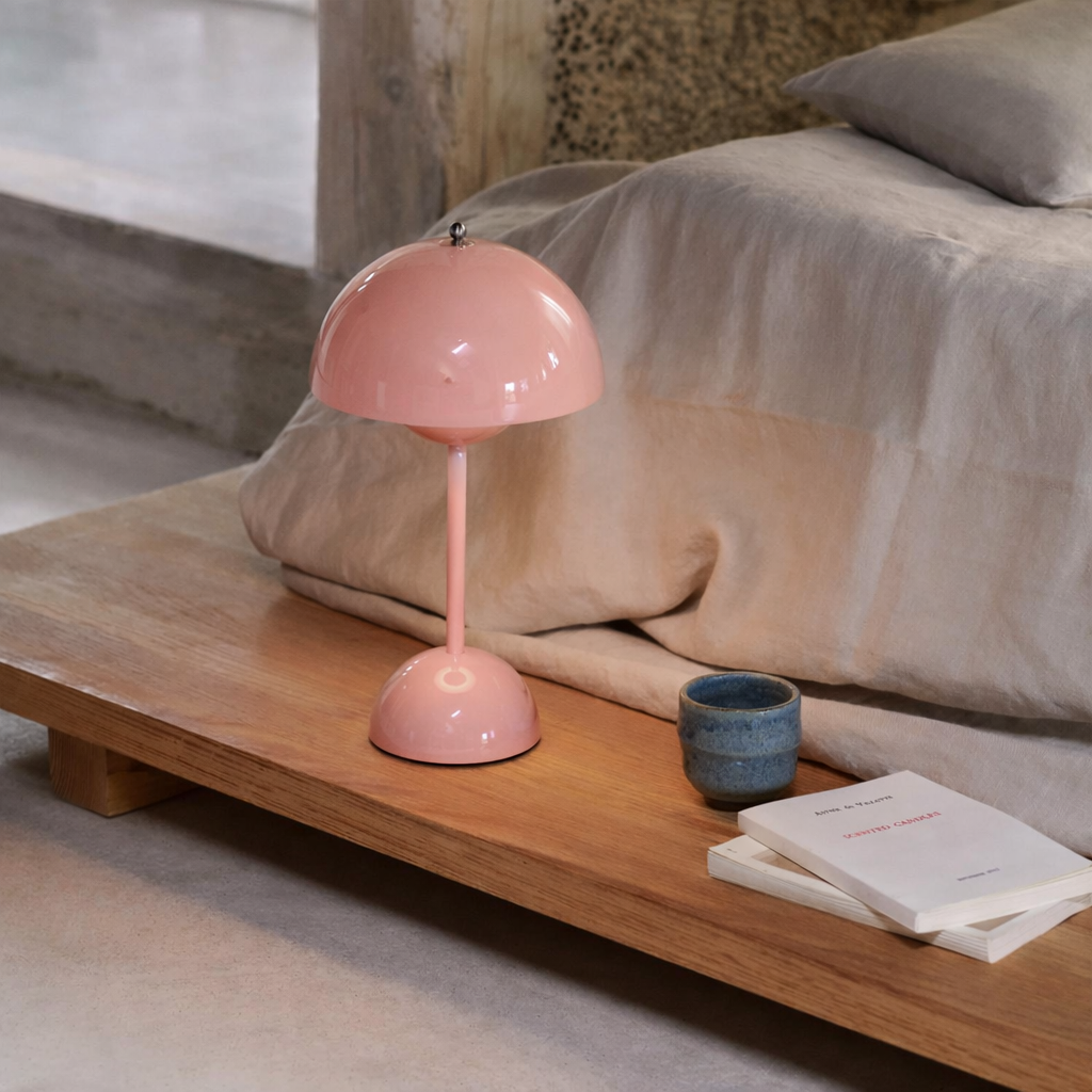 Scandinavian LED Table Lamp | Wireless, Dimmable, Metal Design