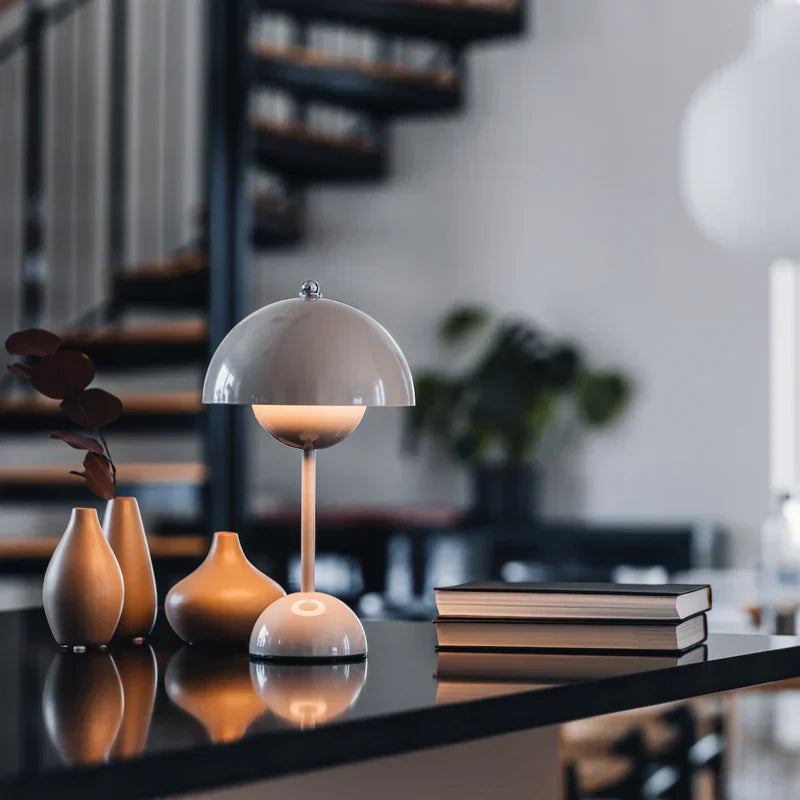 Scandinavian LED Table Lamp | Wireless, Dimmable, Metal Design
