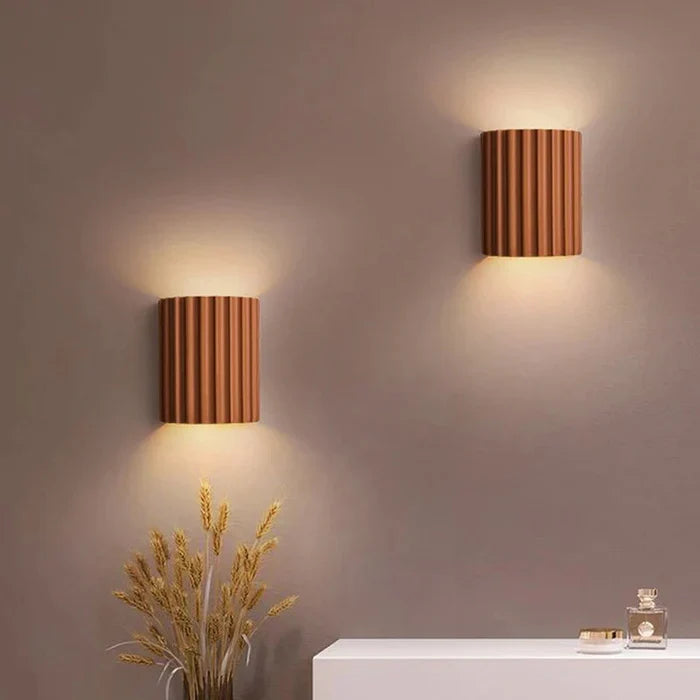 Nordic Resin Wall Light | Sculptural Wave Shade, Warm Glow