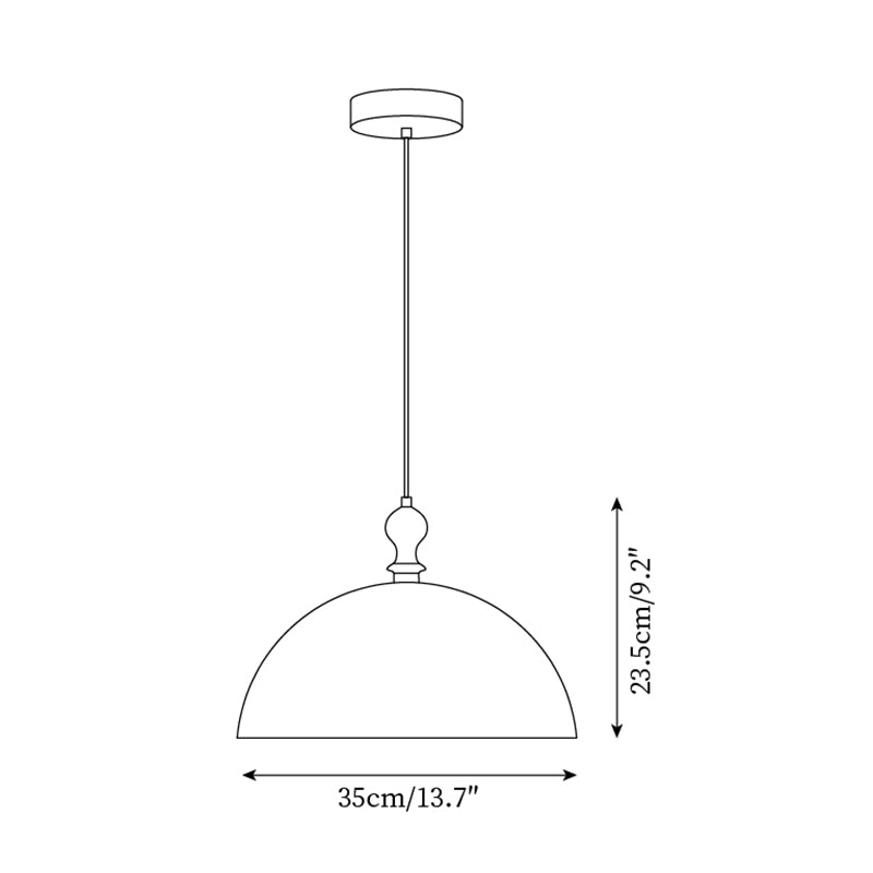 Walnut Wood Dome Pendant Light | Modern Japandi, E27