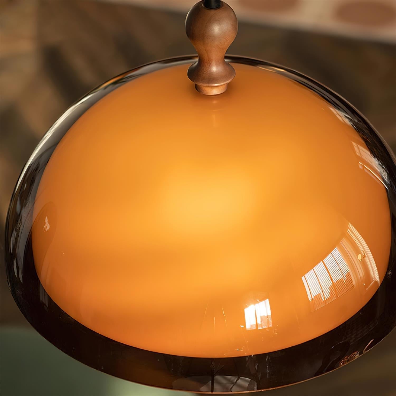 Walnut Wood Dome Pendant Light | Modern Japandi, E27