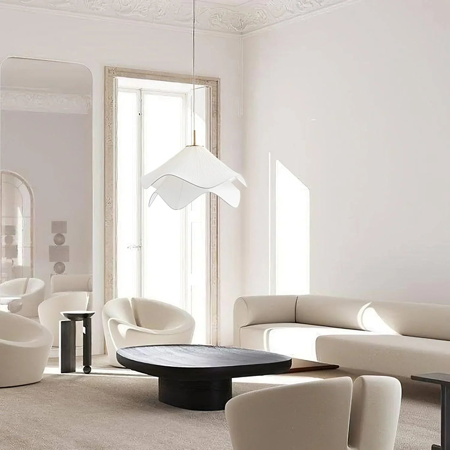 Japandi Fabric Pendant Light | Soft Ambient Glow, Iron Frame