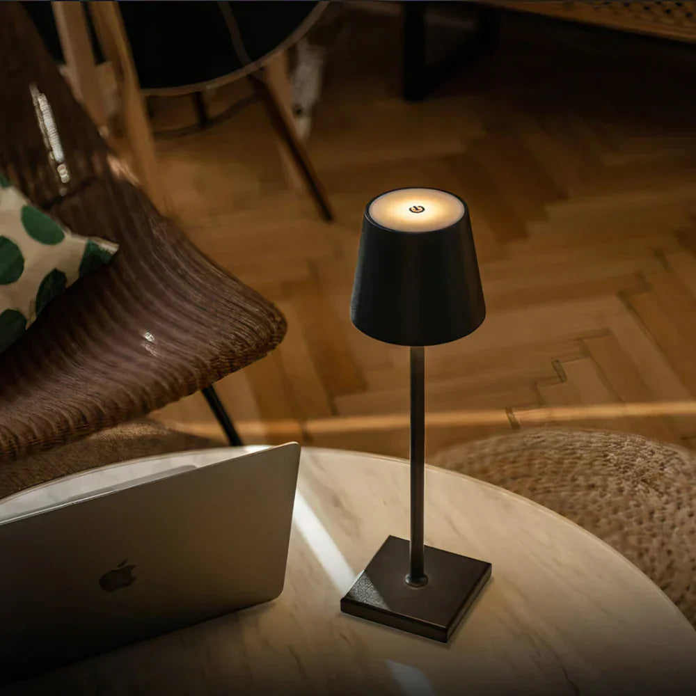 Scandinavian LED Table Lamp | Wireless, Dimmable, IP65 Aluminium