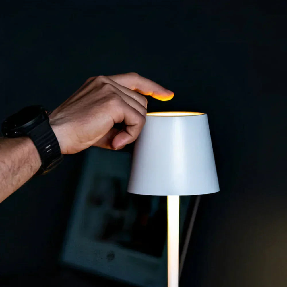 Scandinavian LED Table Lamp | Wireless, Dimmable, IP65 Aluminium