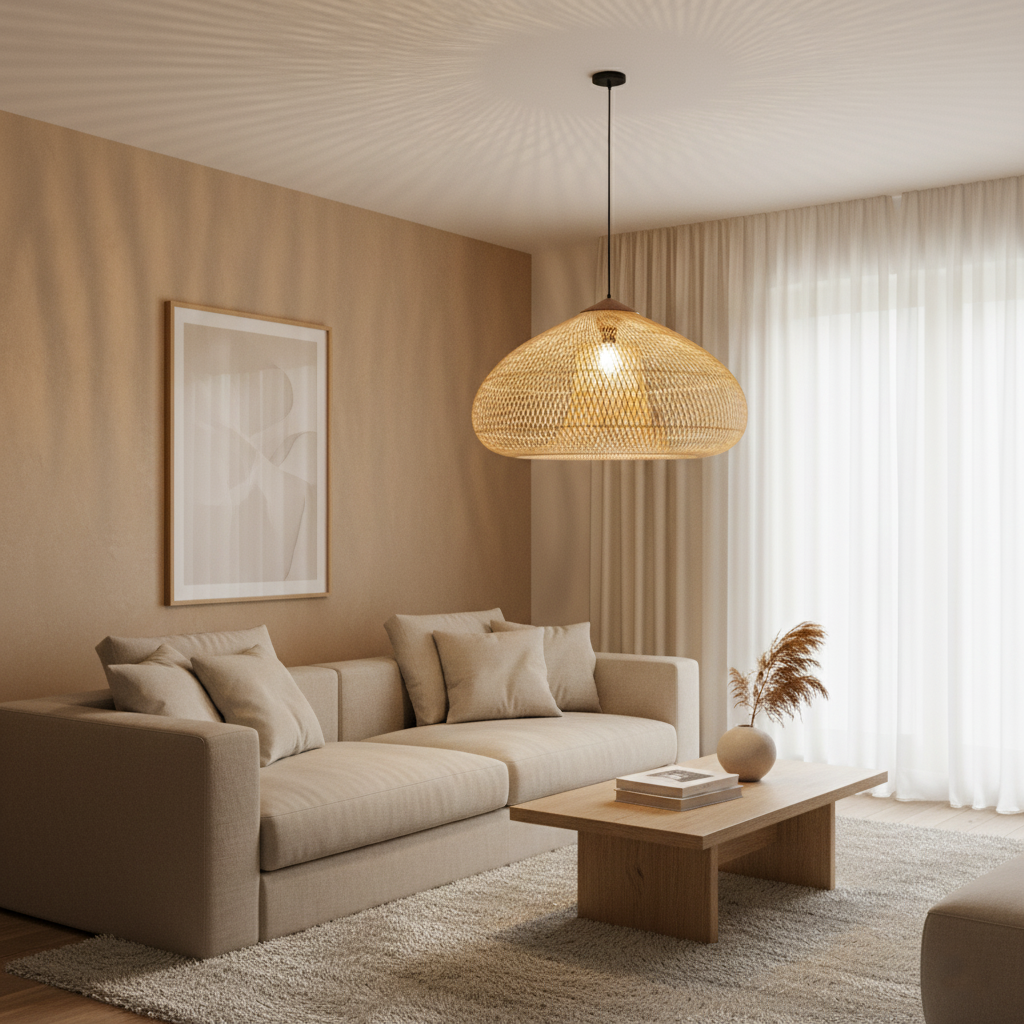 Rattan Pendant Light | Handwoven Boho, E27 Natural Fibre