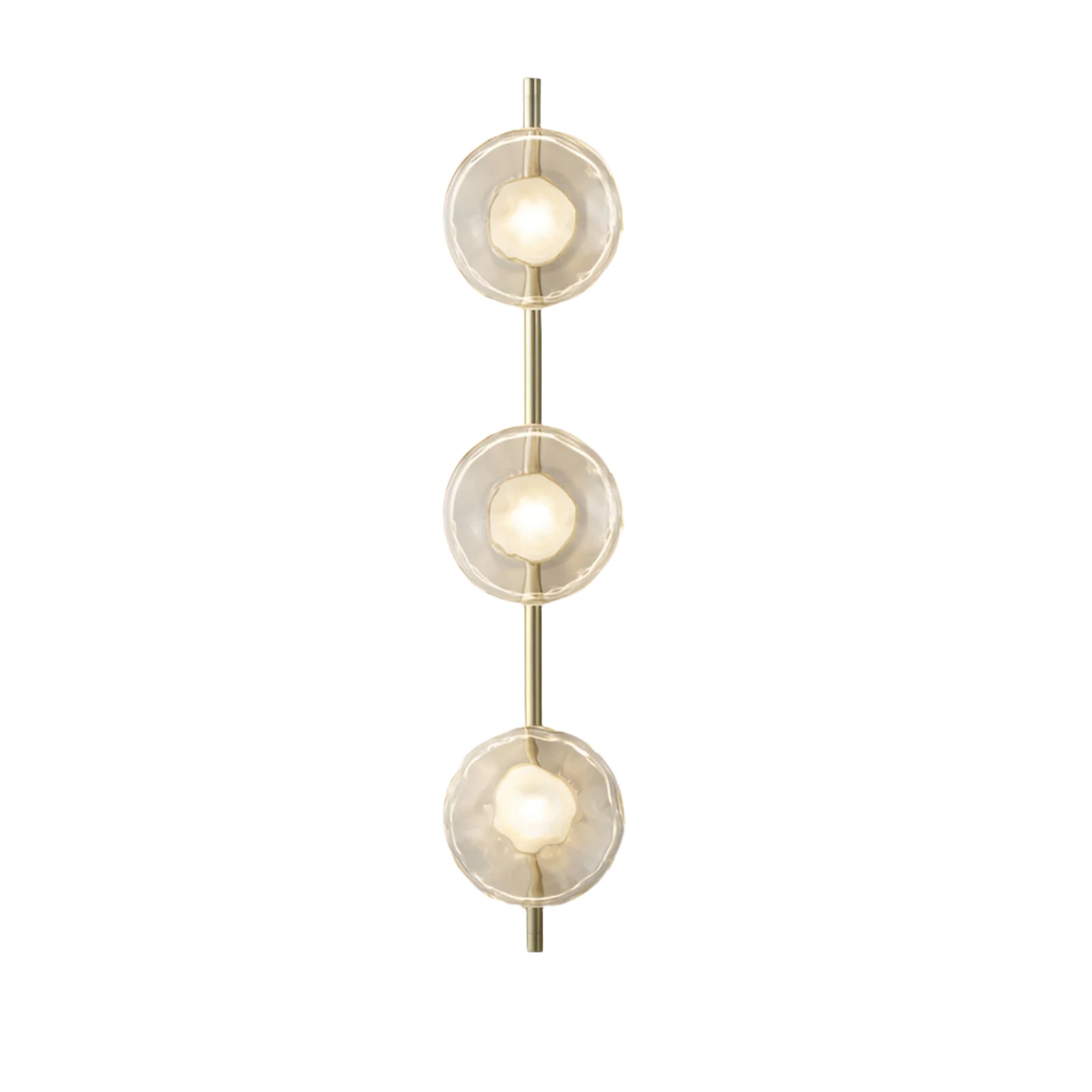 Nordic Round Glass Wall Sconce | Rippled Mouth-Blown Glass