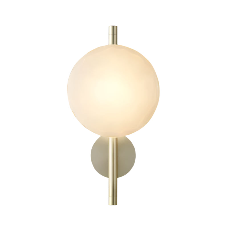 Nordic Round Glass Wall Sconce | Rippled Mouth-Blown Glass