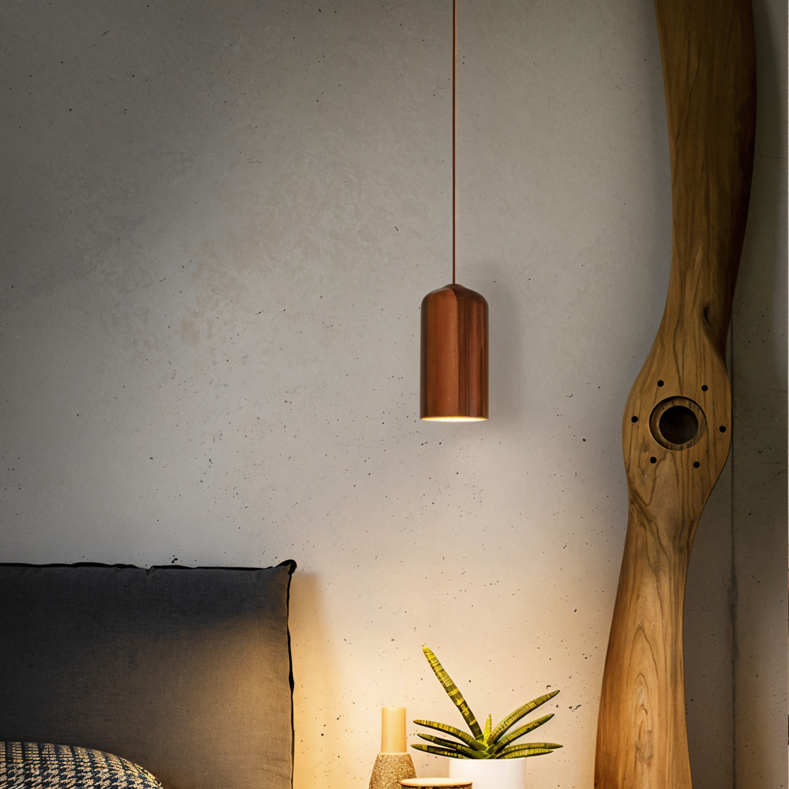 Small Timber Pendant Light | GU10, Scandinavian Style
