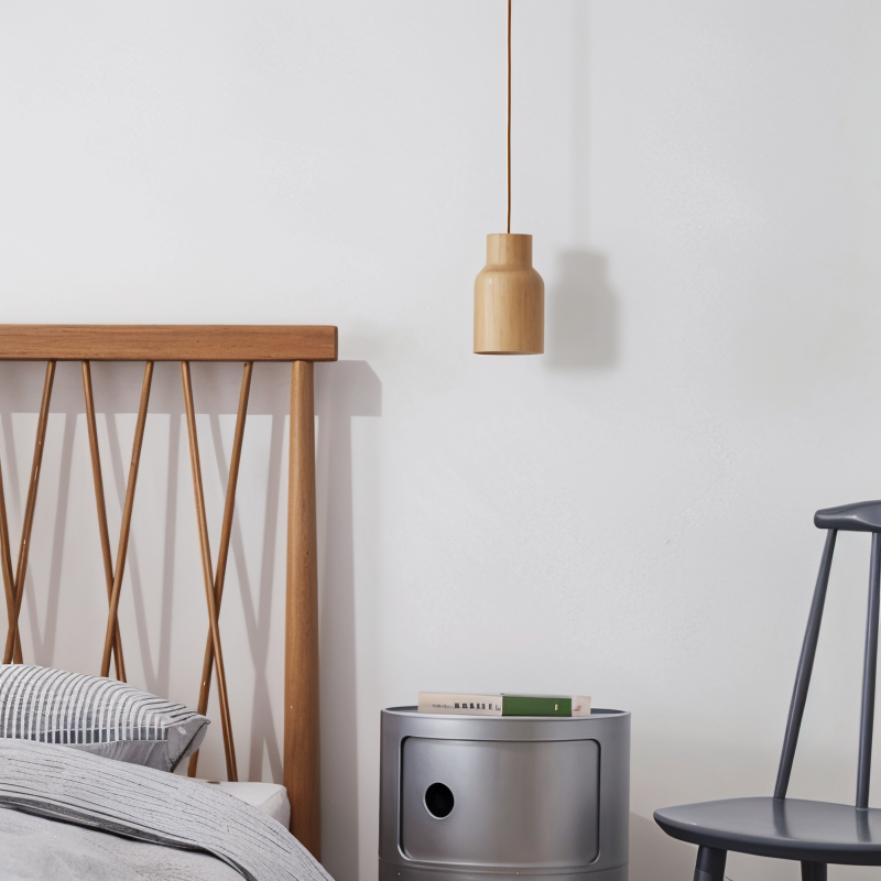 Small Timber Pendant Light | GU10, Scandinavian Style