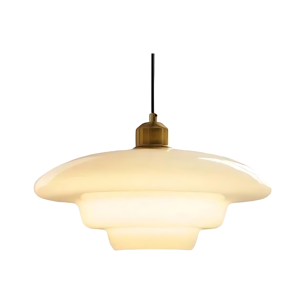 Art Deco Glass Pendant Light | Brass and Glass, Three Shapes