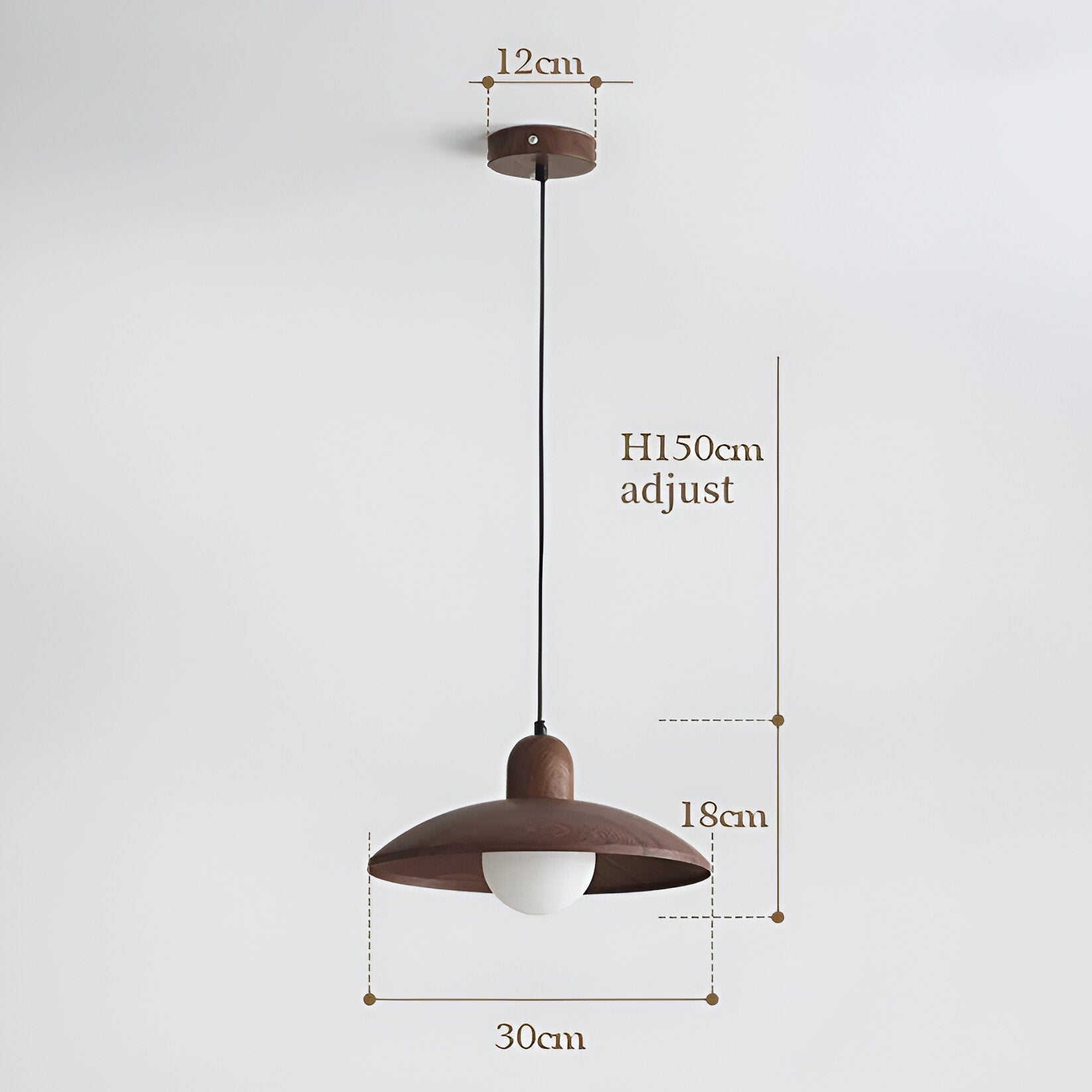 Wabi-Sabi Walnut Pendant Light | Japandi Style, E27 Warm White