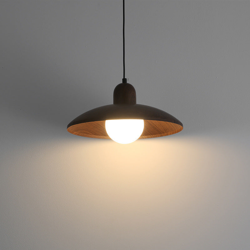Wabi-Sabi Walnut Pendant Light | Japandi Style, E27 Warm White