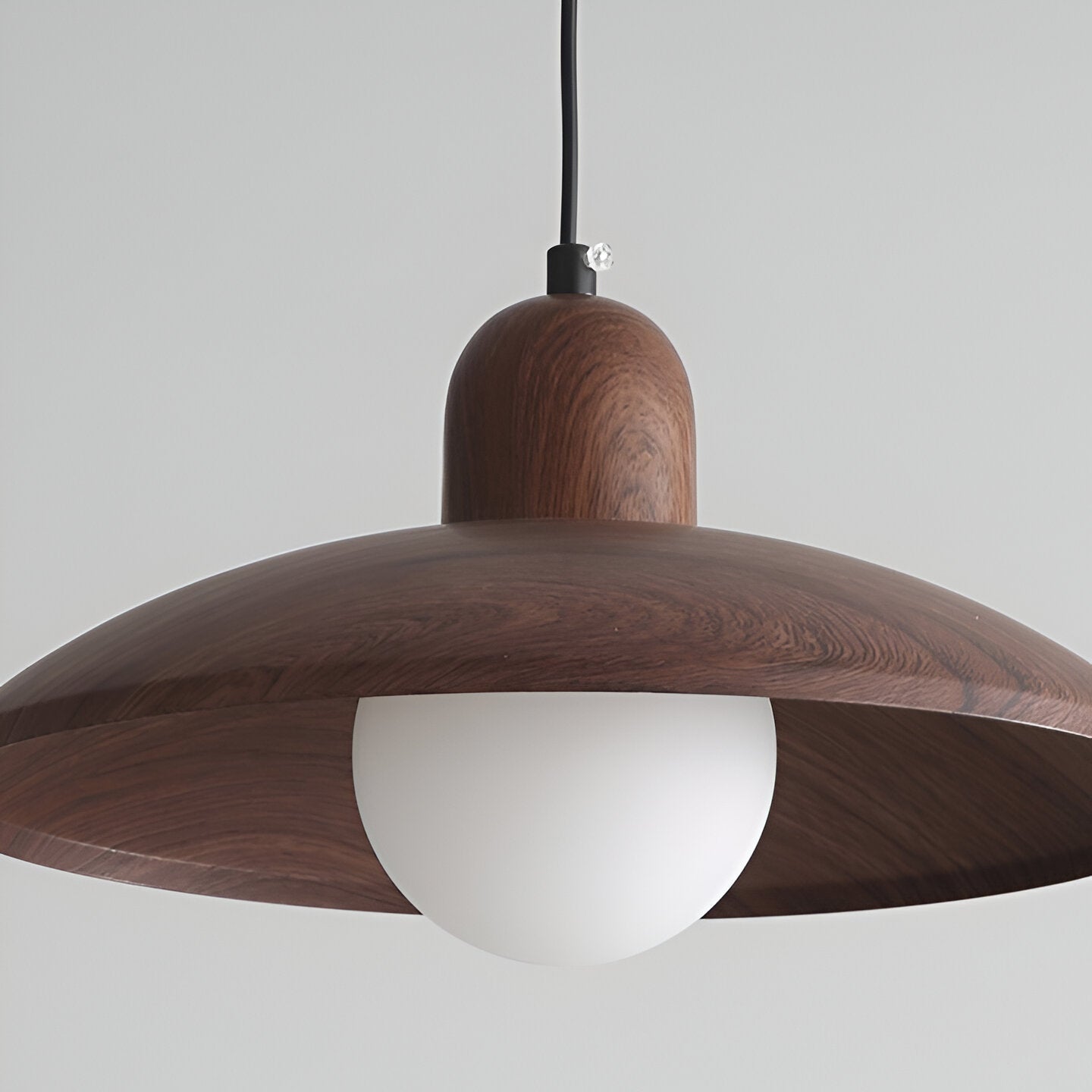 Wabi-Sabi Walnut Pendant Light | Japandi Style, E27 Warm White
