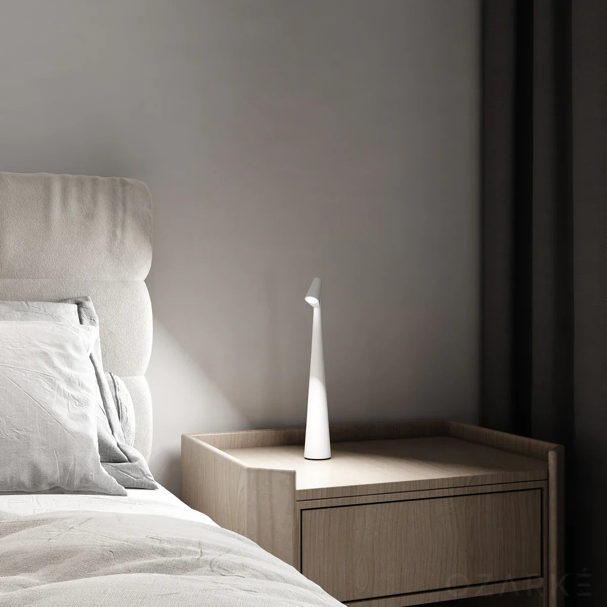 Wireless LED Table Lamp | Scandinavian Wood Design, Dimmable