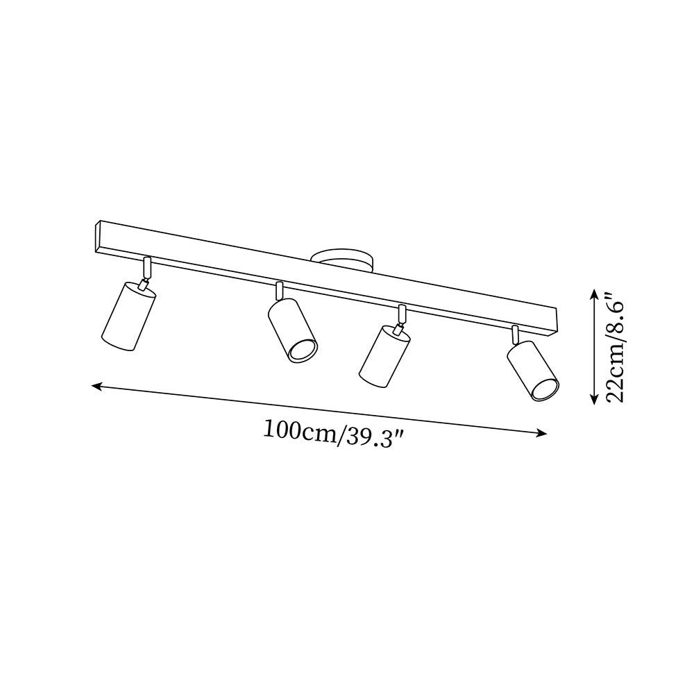 Wood and Gold LED Track Light | Linear Ceiling Spotlight, 3000K