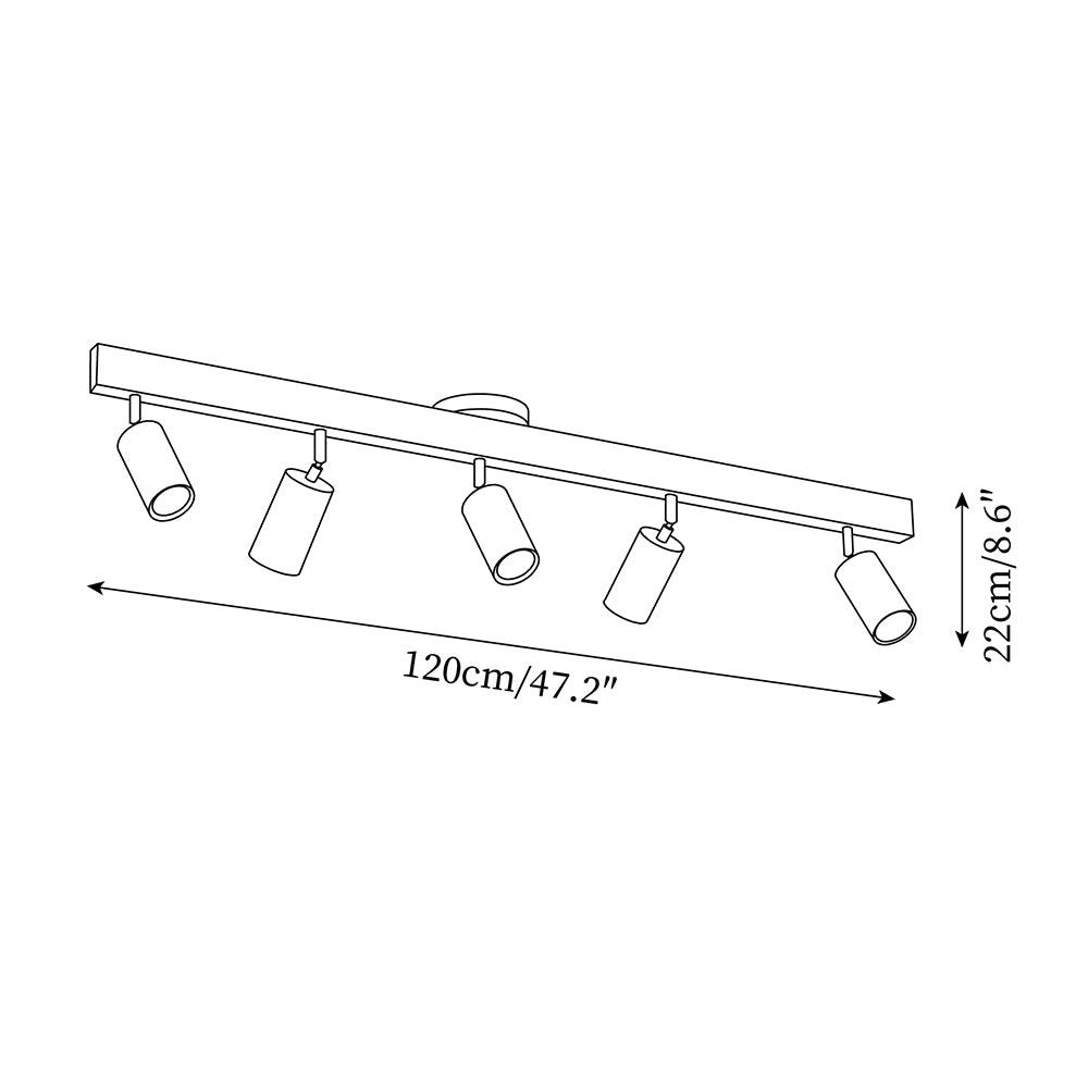 Wood and Gold LED Track Light | Linear Ceiling Spotlight, 3000K