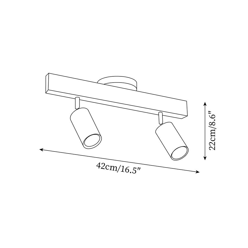 Wood and Gold LED Track Light | Linear Ceiling Spotlight, 3000K