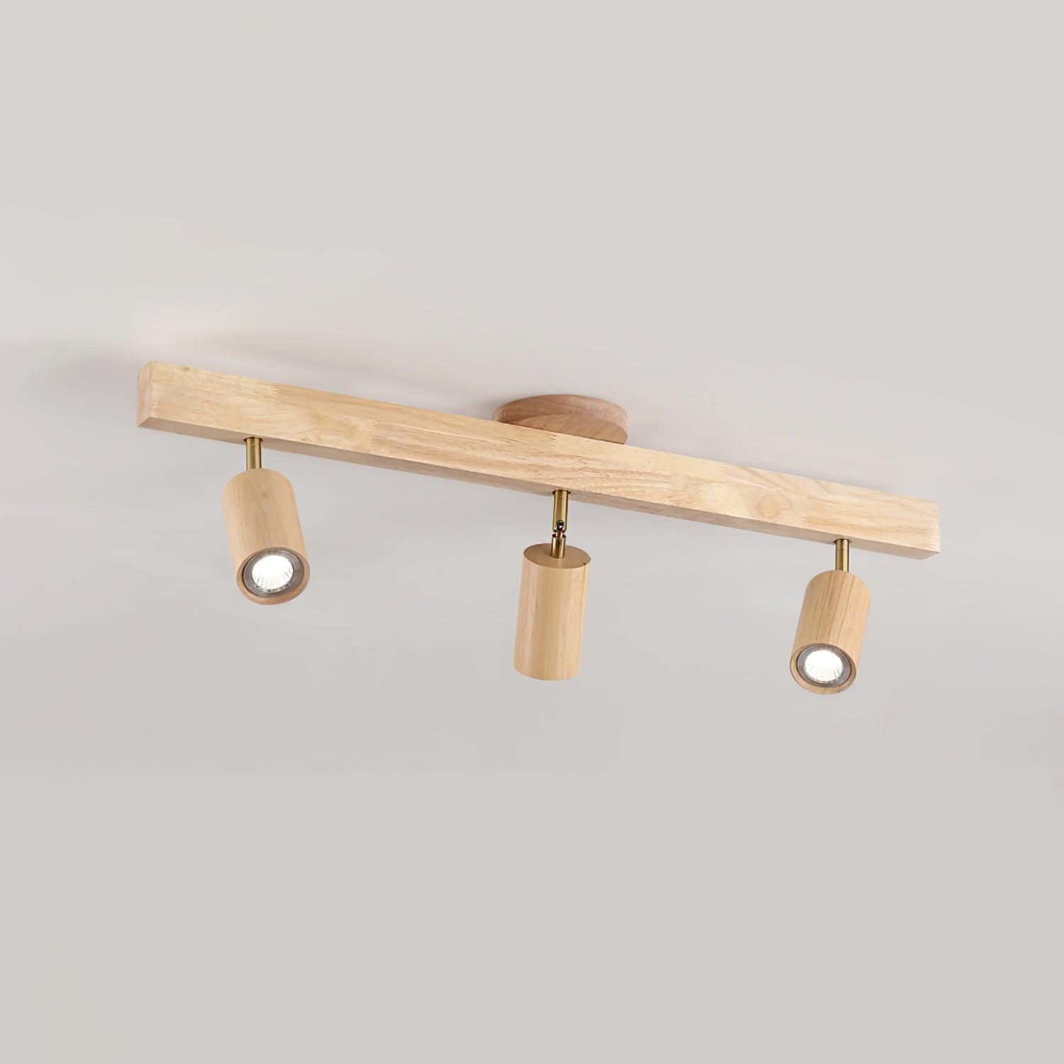 Wood and Gold LED Track Light | Linear Ceiling Spotlight, 3000K