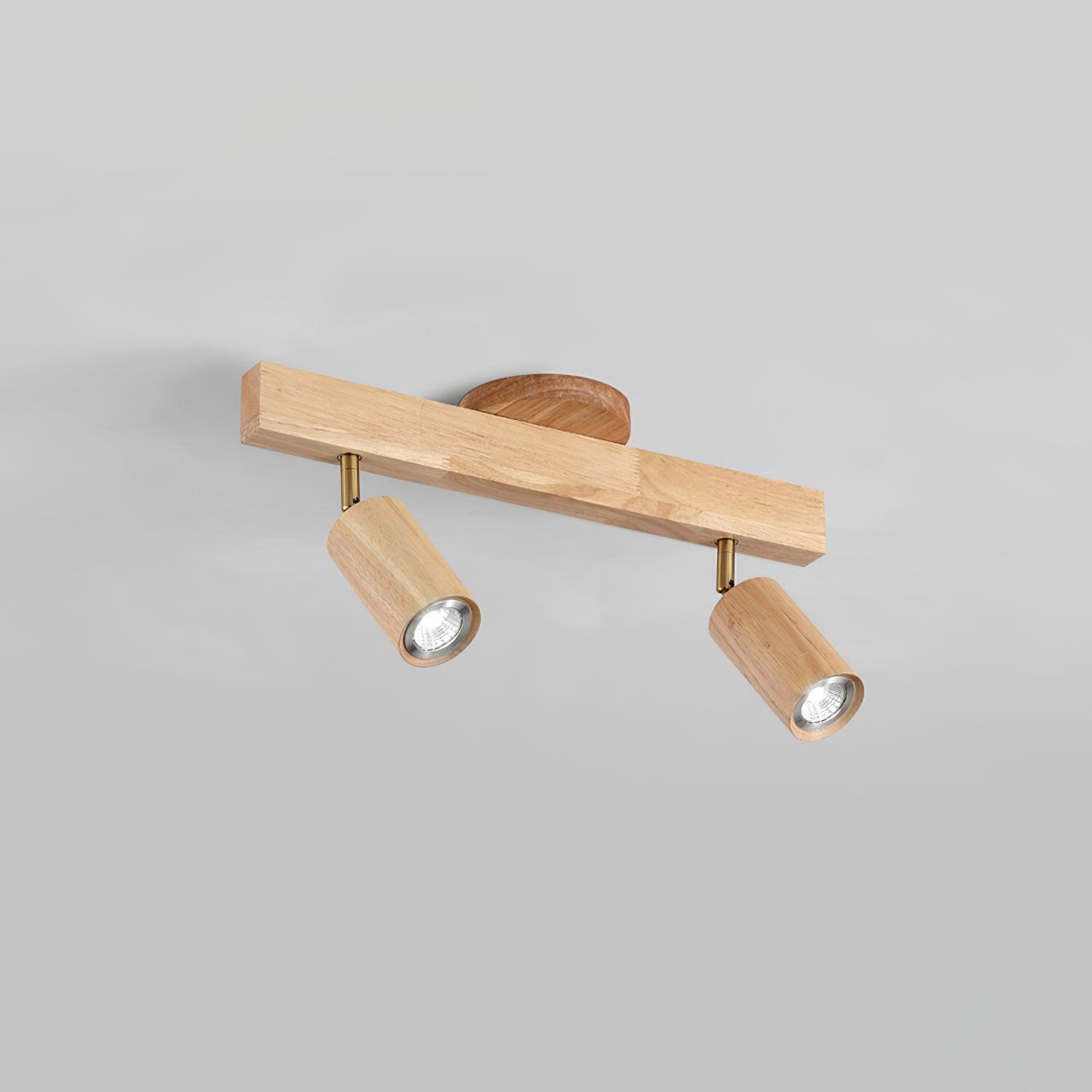 Wood and Gold LED Track Light | Linear Ceiling Spotlight, 3000K