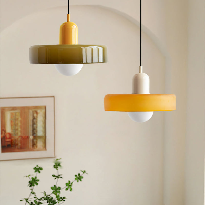 Bauhaus Glass Pendant Light | Leaded Glass, Two Sizes