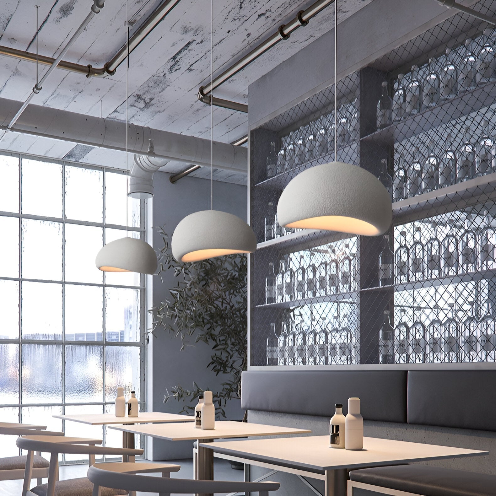 Wabi Sabi Fiberglass Pendant Light | Japandi Style, 7 Sizes