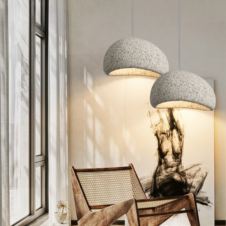 Wabi Sabi Fiberglass Pendant Light | Japandi Style, 7 Sizes