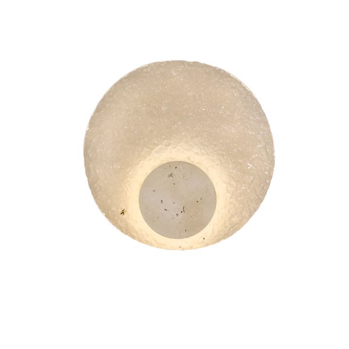 Travertine Wall Lamp | Acrylic Shade, Minimalist Round Design