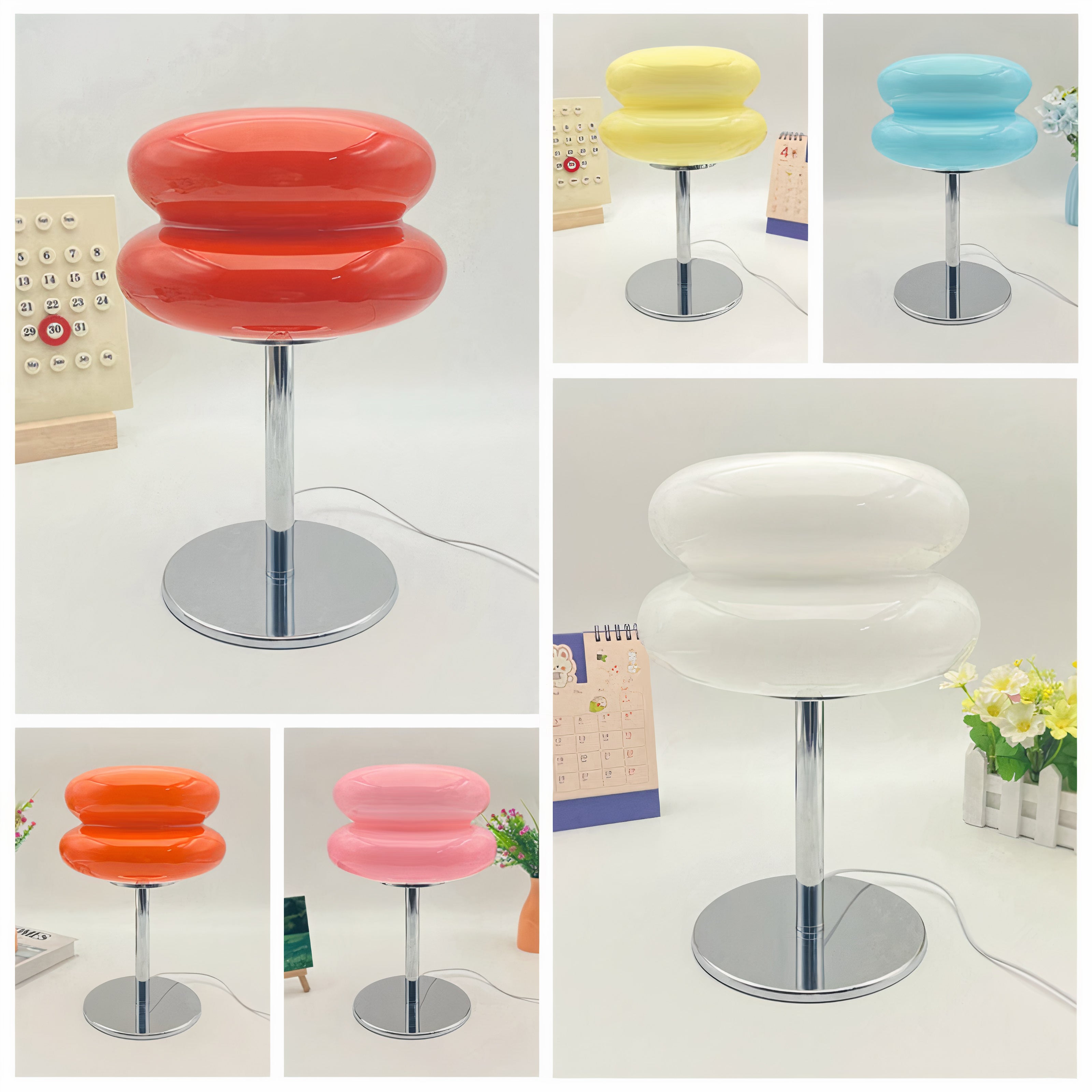 Cloud Glass Table Lamp | Retro G9 Design, Chrome Base