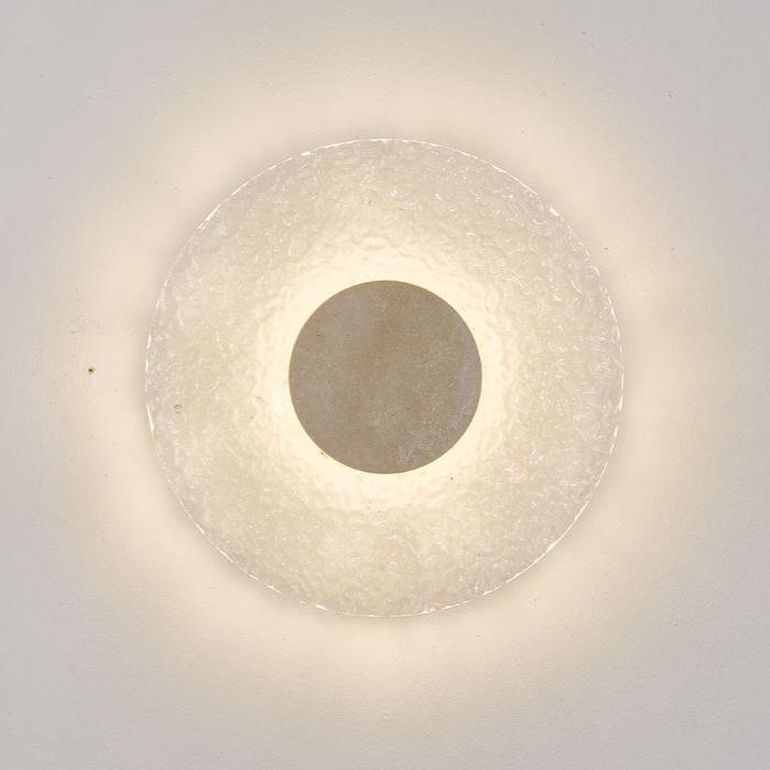 Travertine Wall Lamp | Acrylic Shade, Minimalist Round Design