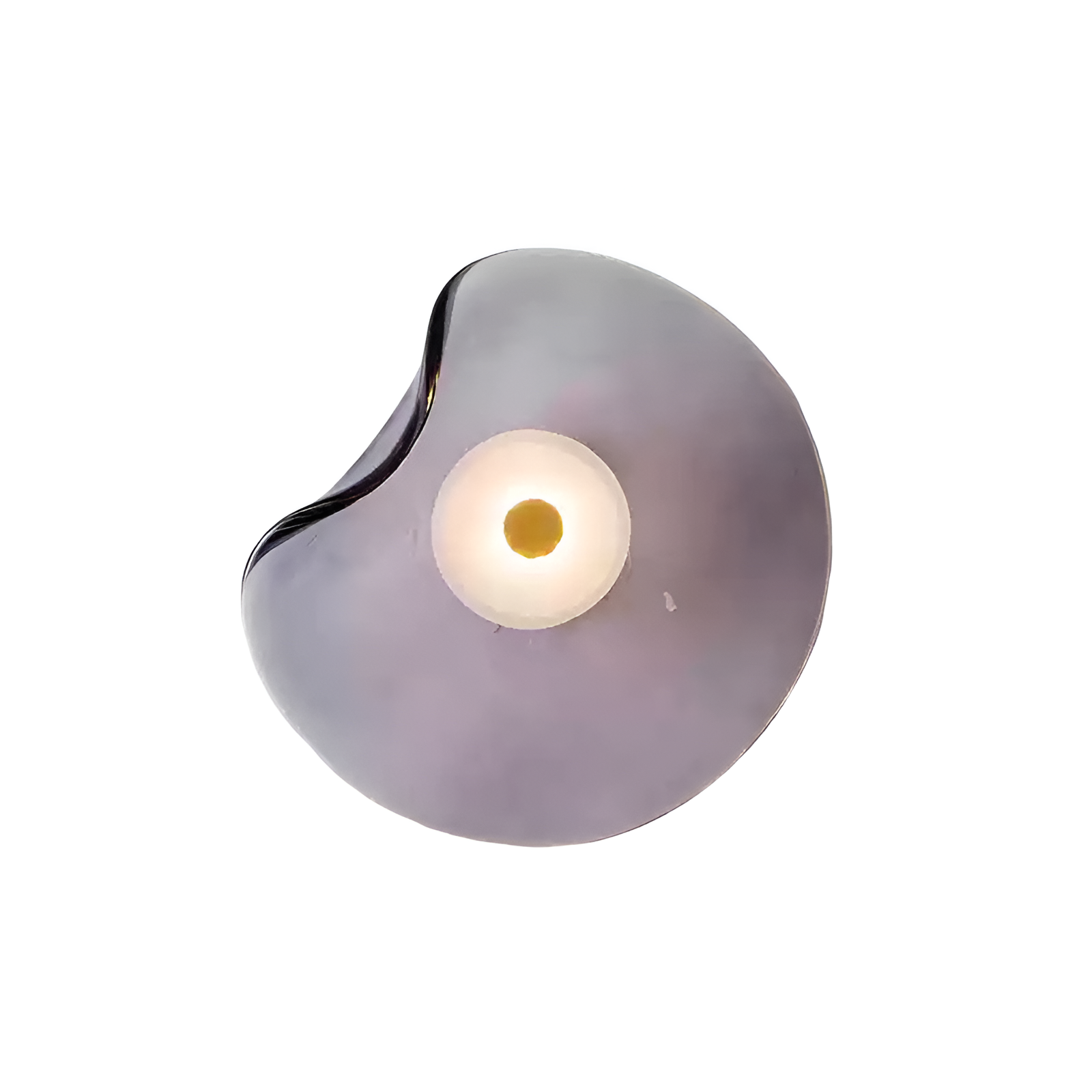 Curved Glass LED Wall Light | Japandi Style, Warm White