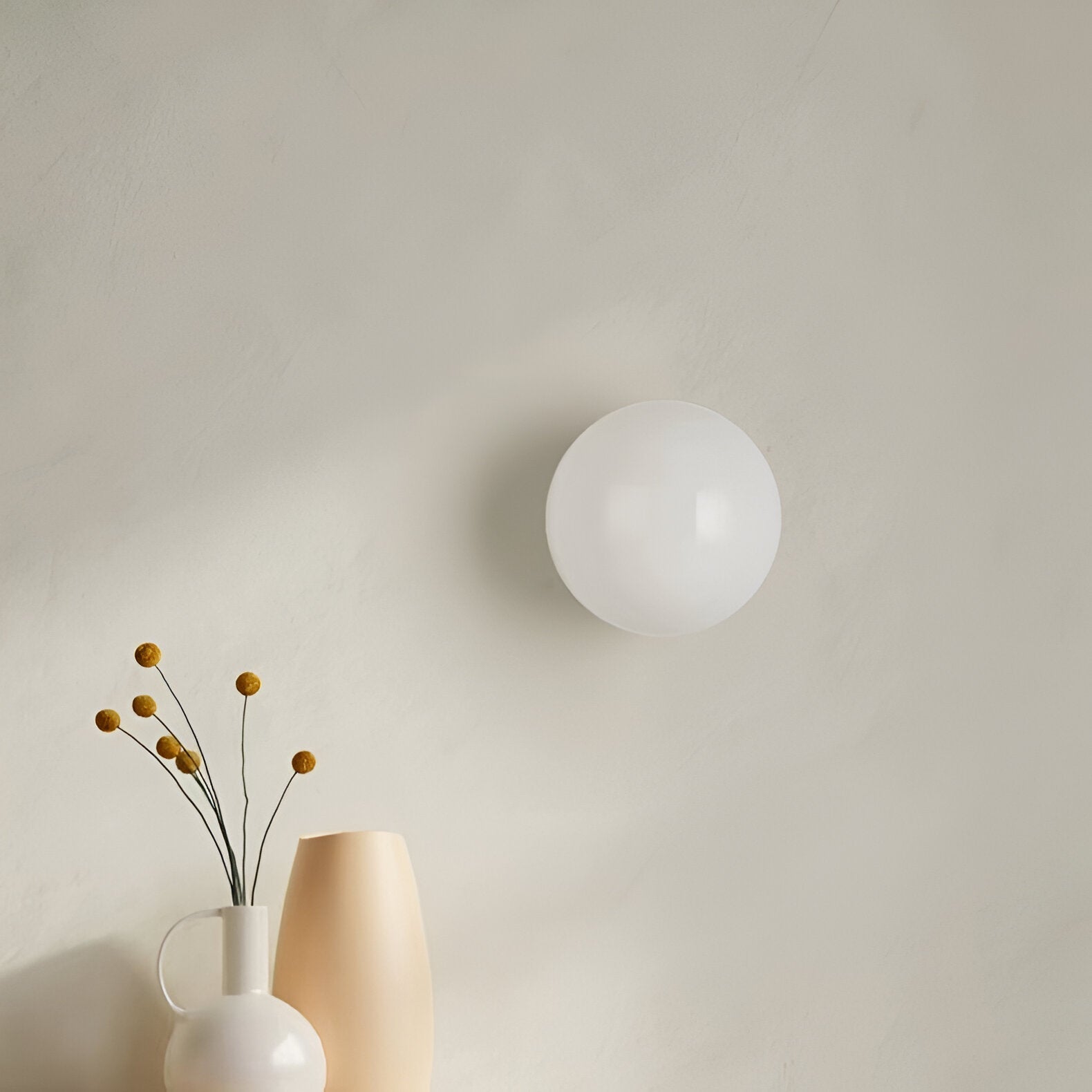 Round Frosted Glass Wall Light | Minimalist Japandi, 4 Sizes