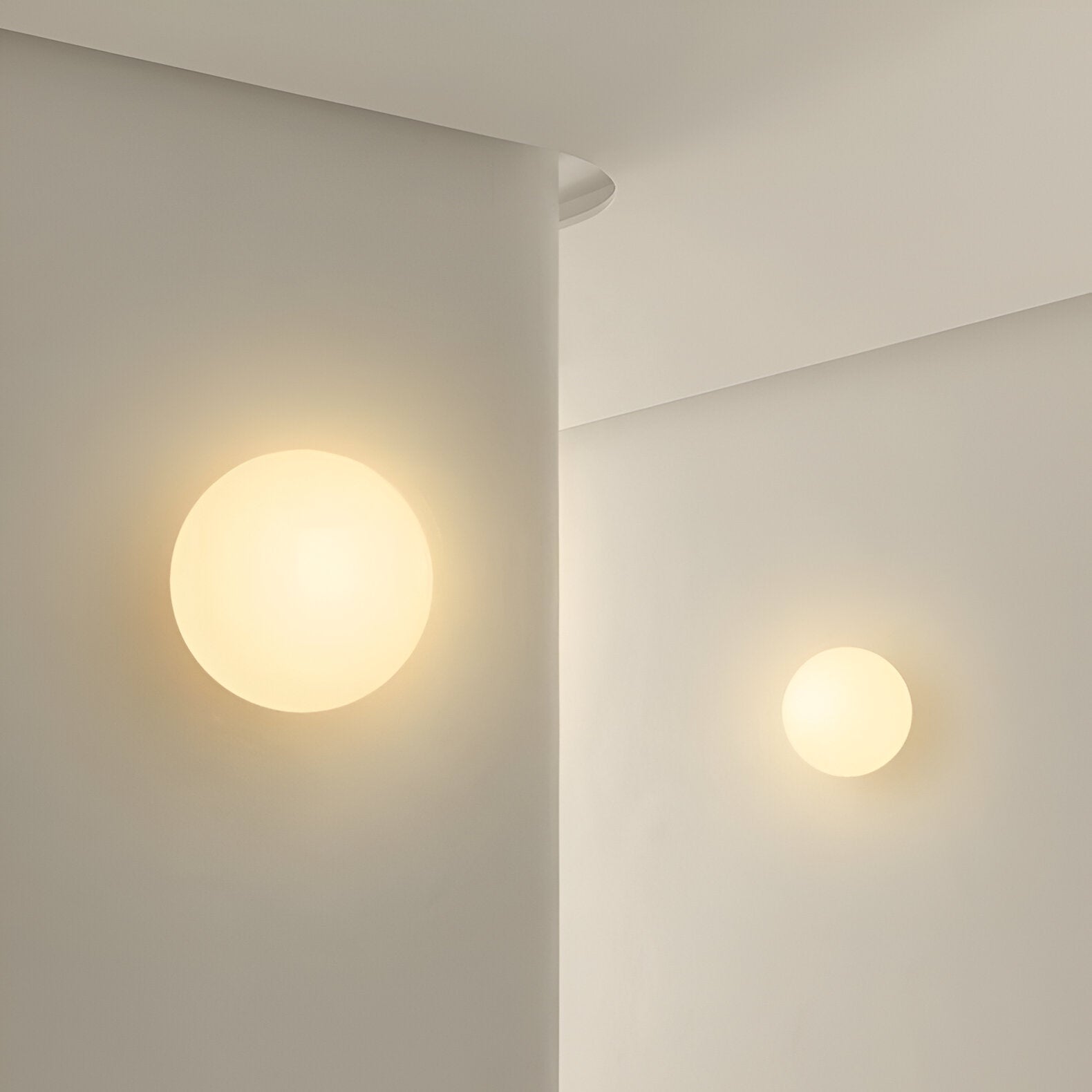 Round Frosted Glass Wall Light | Minimalist Japandi, 4 Sizes