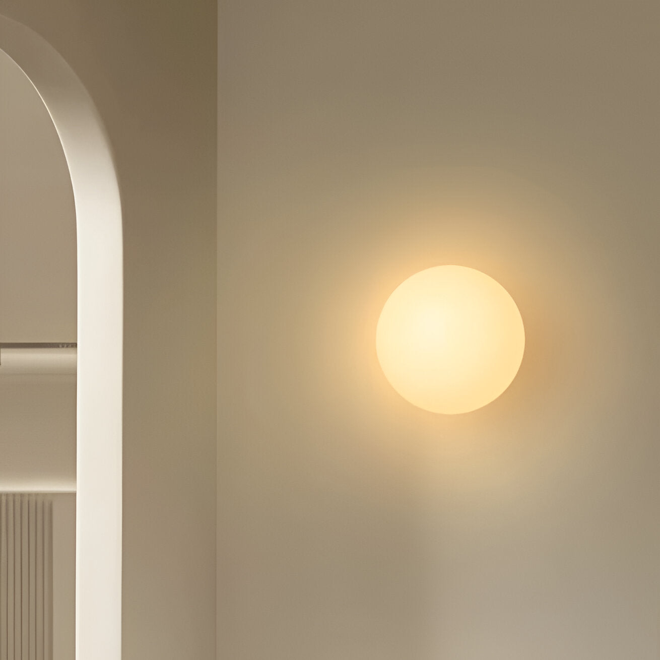 Round Frosted Glass Wall Light | Minimalist Japandi, 4 Sizes