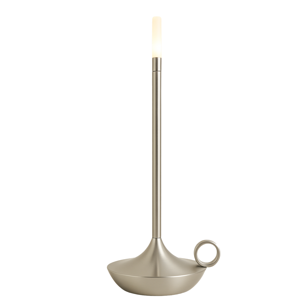 Scandinavian LED Table Lamp | Wireless, Dimmable Brushed Aluminium