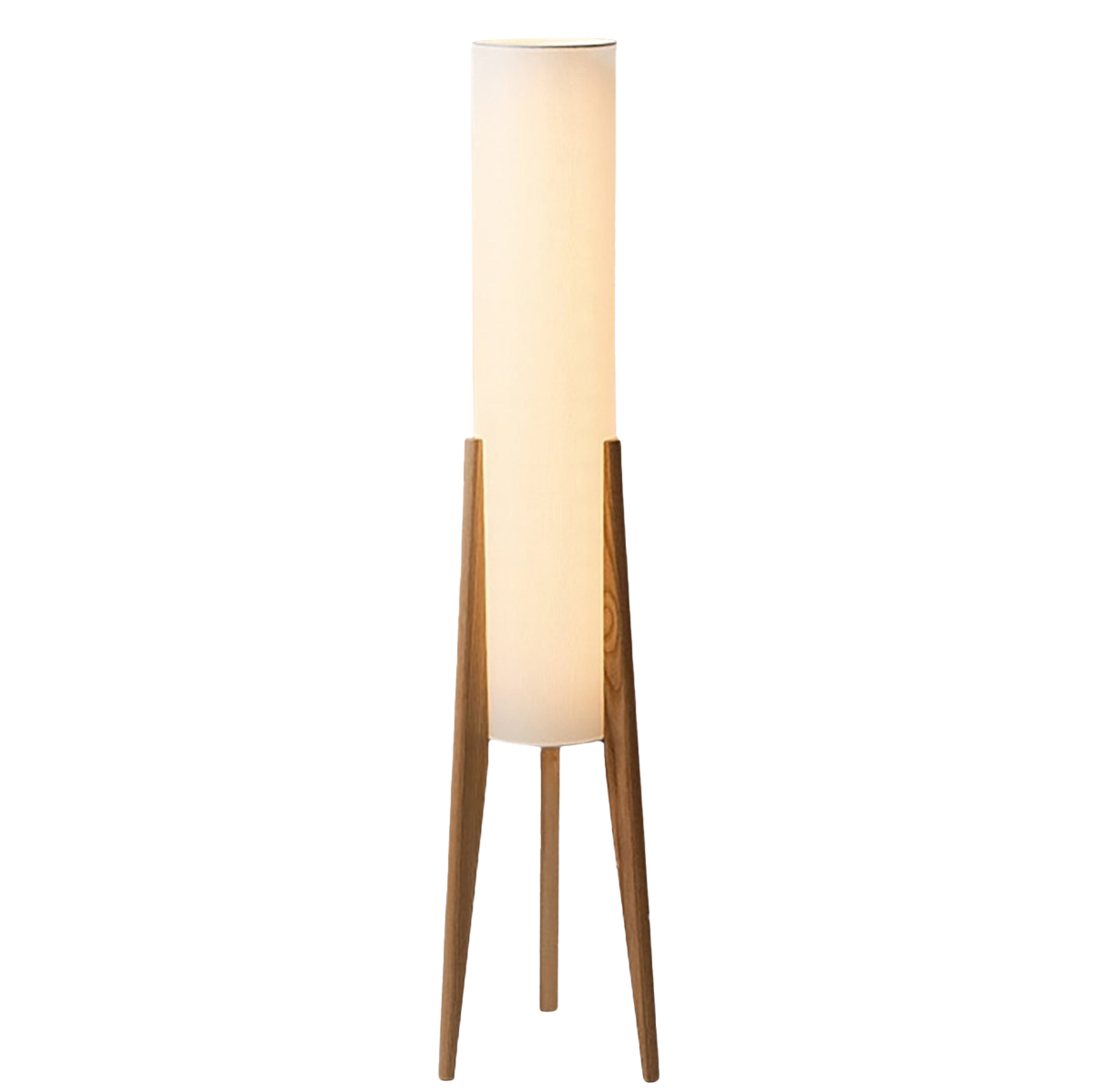 Walnut Wood Floor Lamp with Fabric Shade | Scandinavian Retro Style