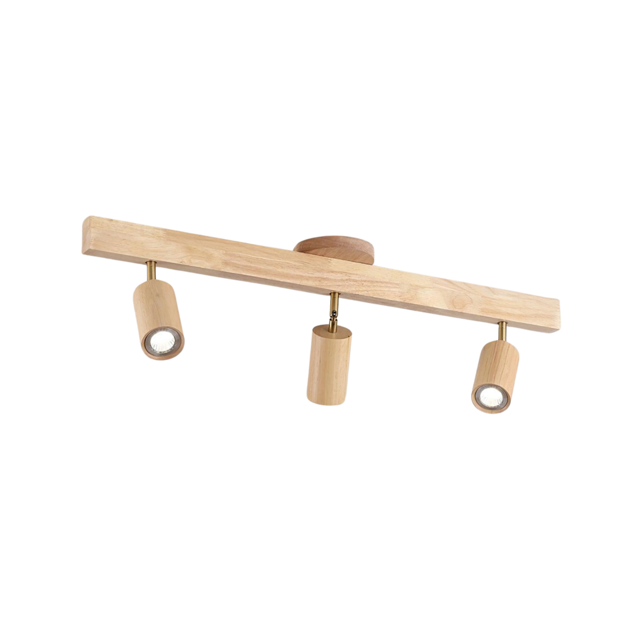 Wood and Gold LED Track Light | Linear Ceiling Spotlight, 3000K