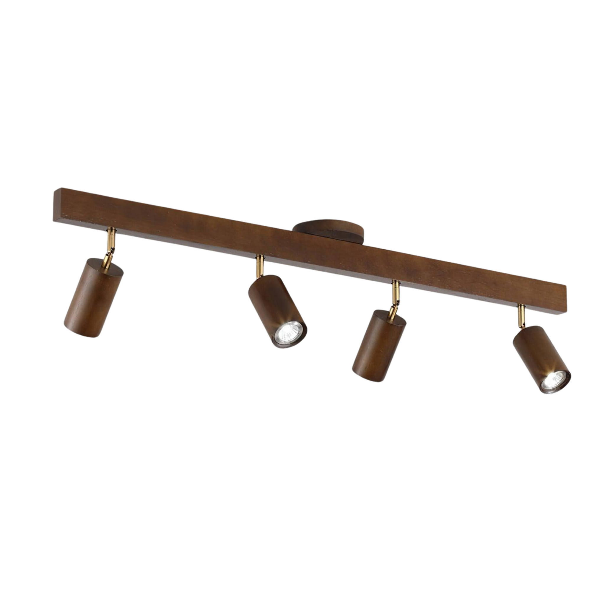 Wood and Gold LED Track Light | Linear Ceiling Spotlight, 3000K