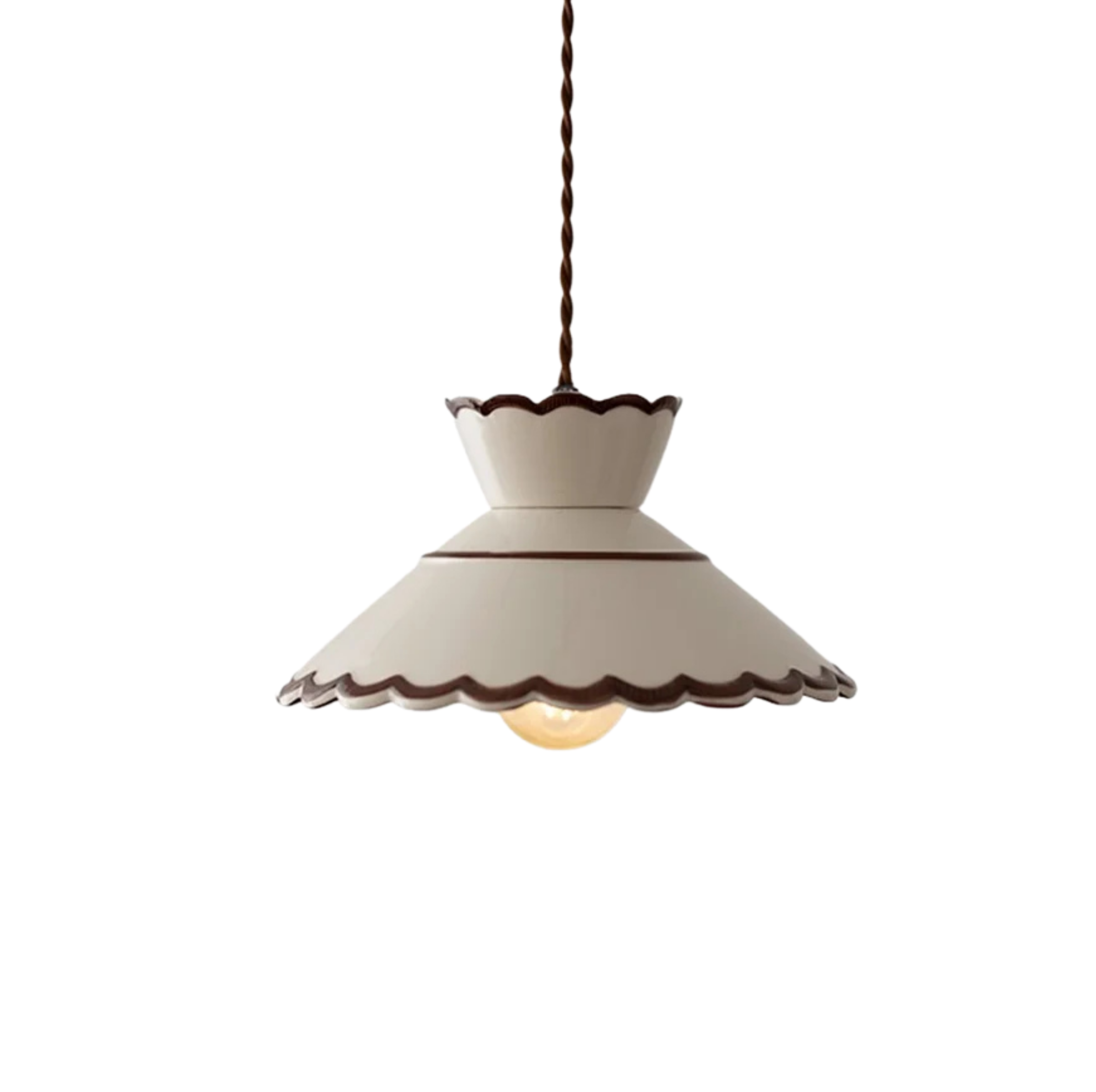 Hand-Painted Ceramic Pendant Light | Scandinavian Floral Design