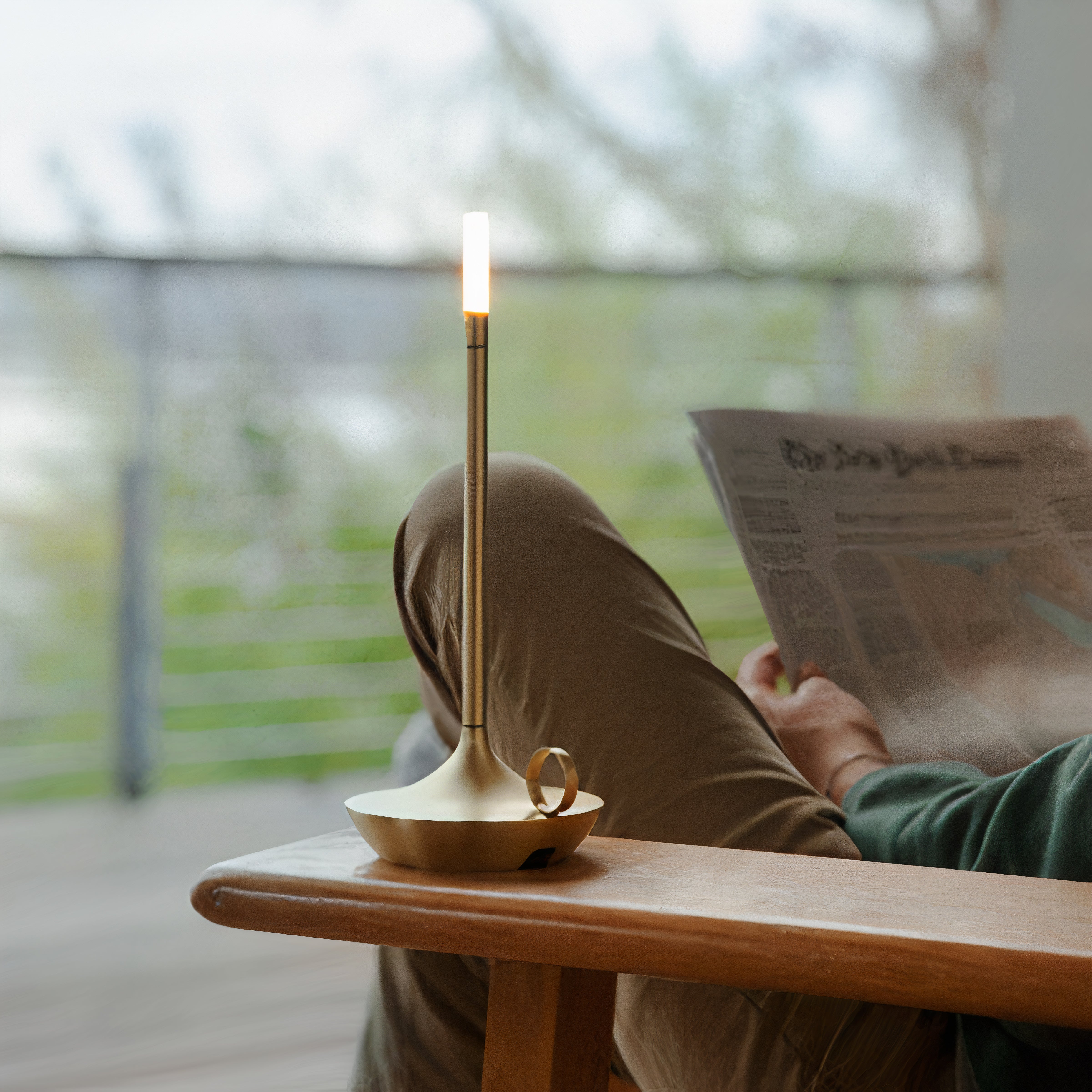 Scandinavian LED Table Lamp | Wireless, Dimmable Brushed Aluminium