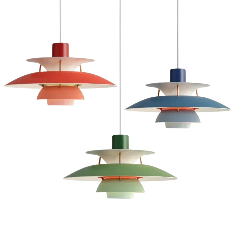Round Flat LED Pendant Light | Scandinavian Metal, Dimmable E27