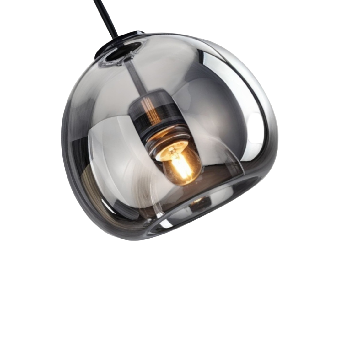 Round Glass Ceiling Light | Smoked or Cognac Glass, Modern Minimal